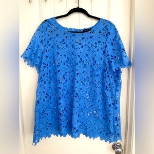Blue lace top.